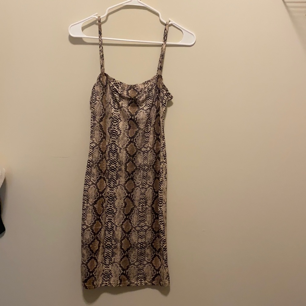 Snakeskin bodycon mini dress